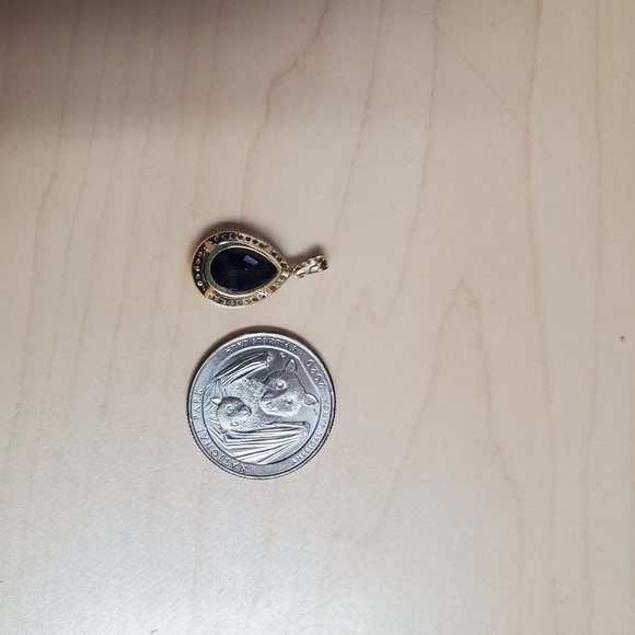 14K. SOLID GOLD NECKLACE DIAMONDS & SAPPHIRE - Picture 14 of 14